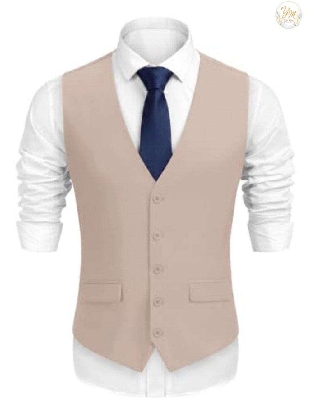 Mens Slim Fit Suit Vest Formal V-Neck Button Wedding Business